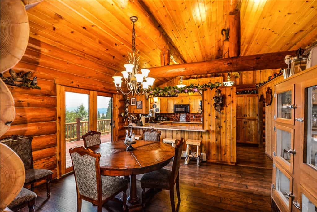 Modern farmhouse kitchen and dining area interior