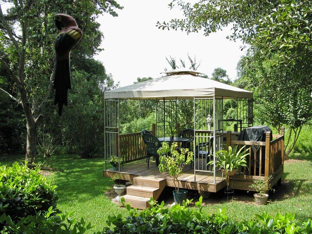 Elevated gazebo with BBQ area