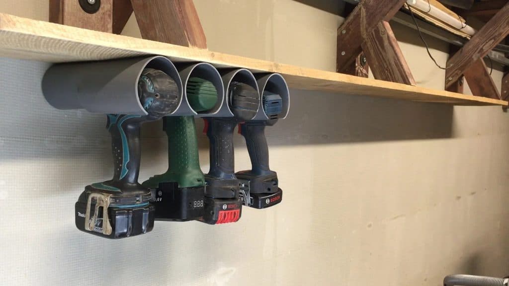 DIY drill holder made from PVC