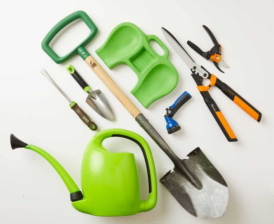 A variety of gardening tools