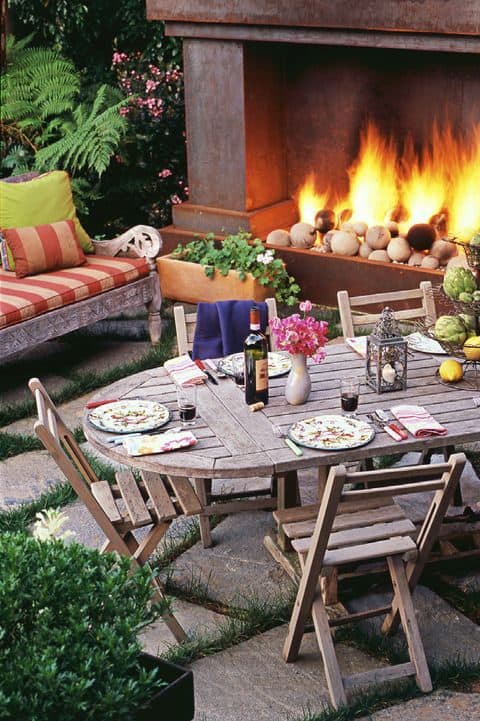 Outdoor fireplace for the summertime
