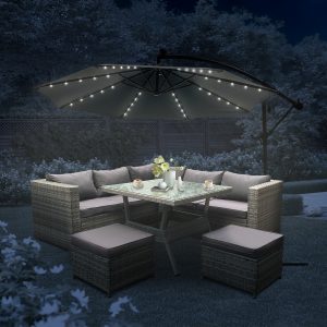 LED Parasol (Night) - With rattan