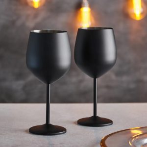 Matte Stainless Steel Wine Glasses