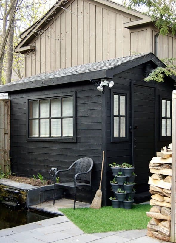 Black shed exterior wall paint