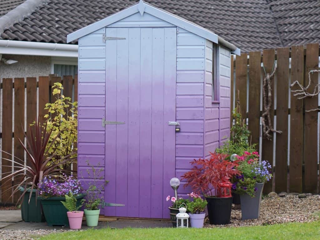 Ombre shed exterior wall paint