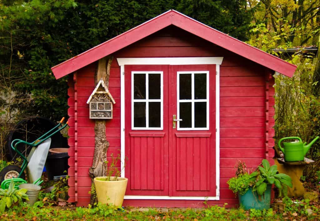 Red shed exterior wall paint