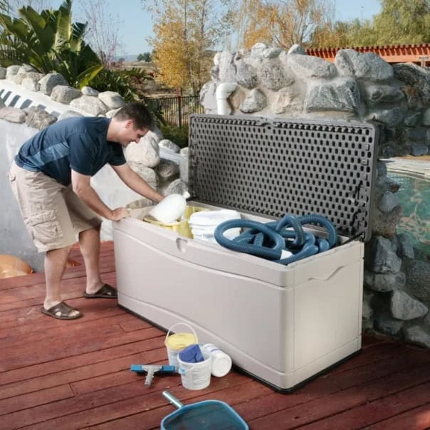 Lifetime 500L Plastic Outdoor Storage Box Brown/Desert Sand