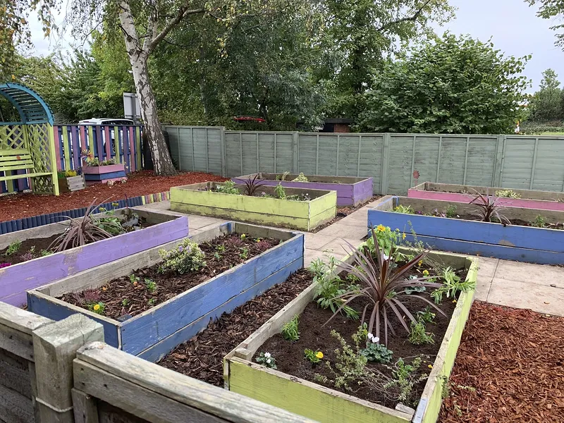 Mulch added on an allotment garden