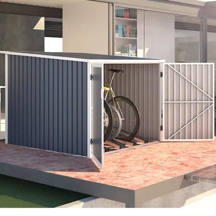 BillyOh Newbury 6'x7' Metal Bike Store Grey