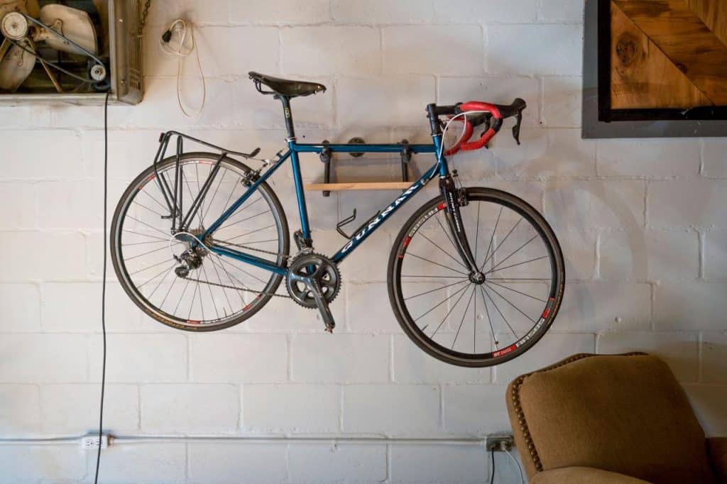 DIY wooden bike hanger