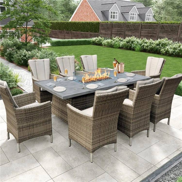 BillyOh Sicily 8 Seater Firepit Rattan Dining Set