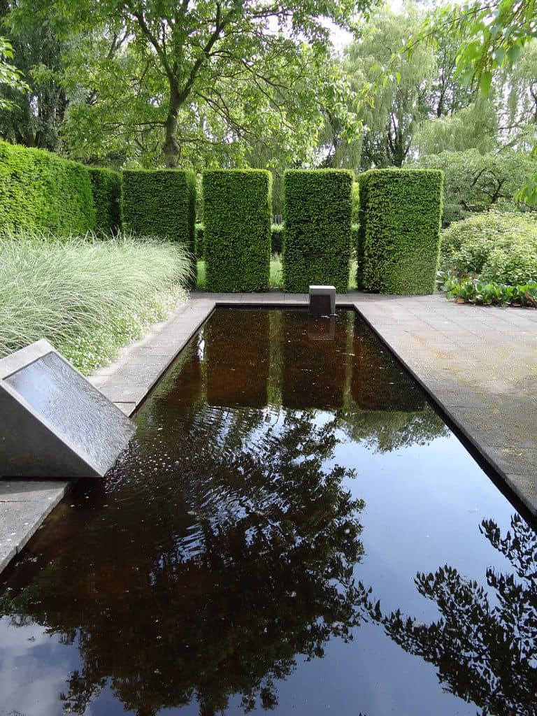 Modern and rectangular pond