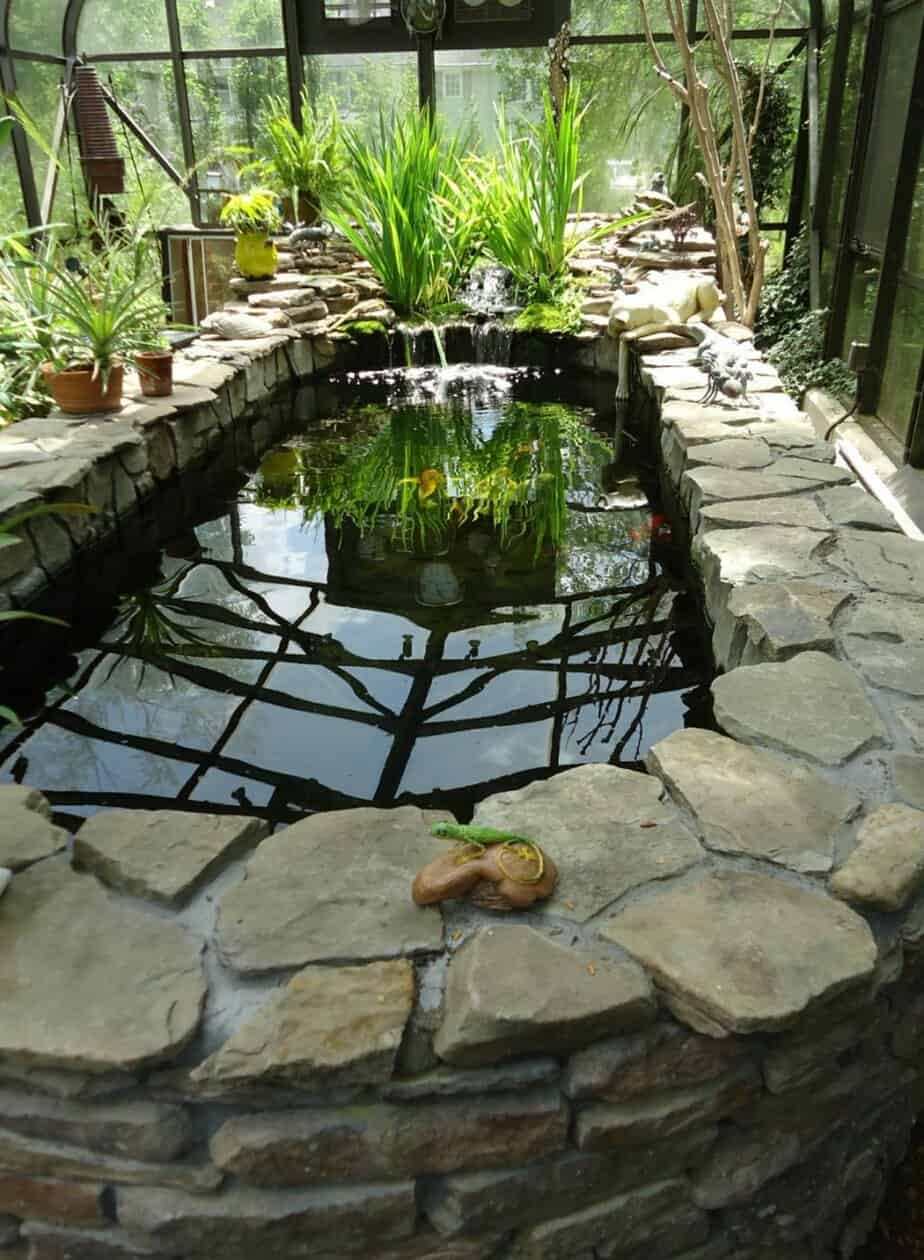 Natural stone garden pond