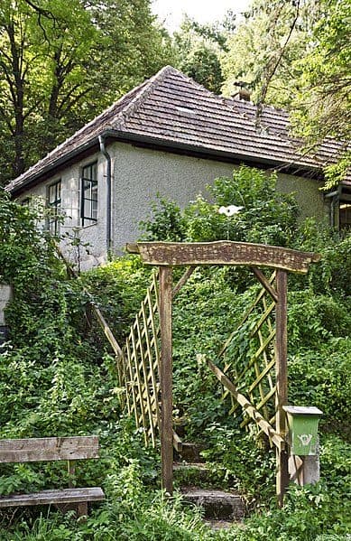 Garden arbour with trellis