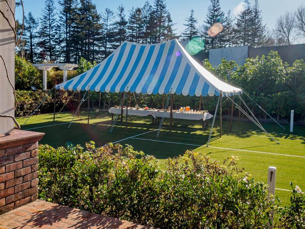 Garden marquee setup