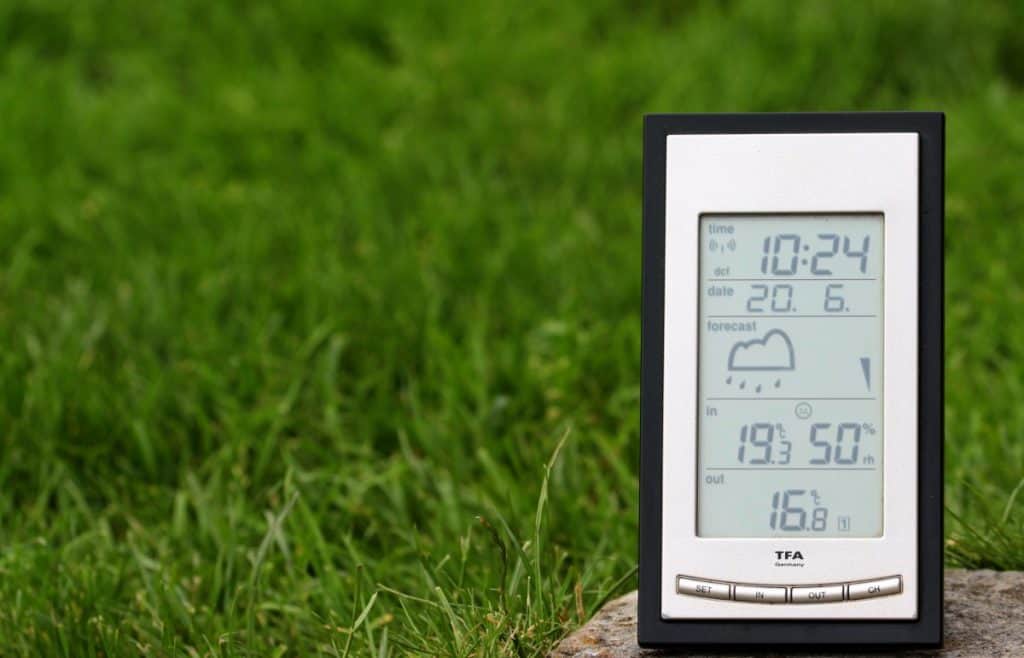 Weather thermometer on the lawn