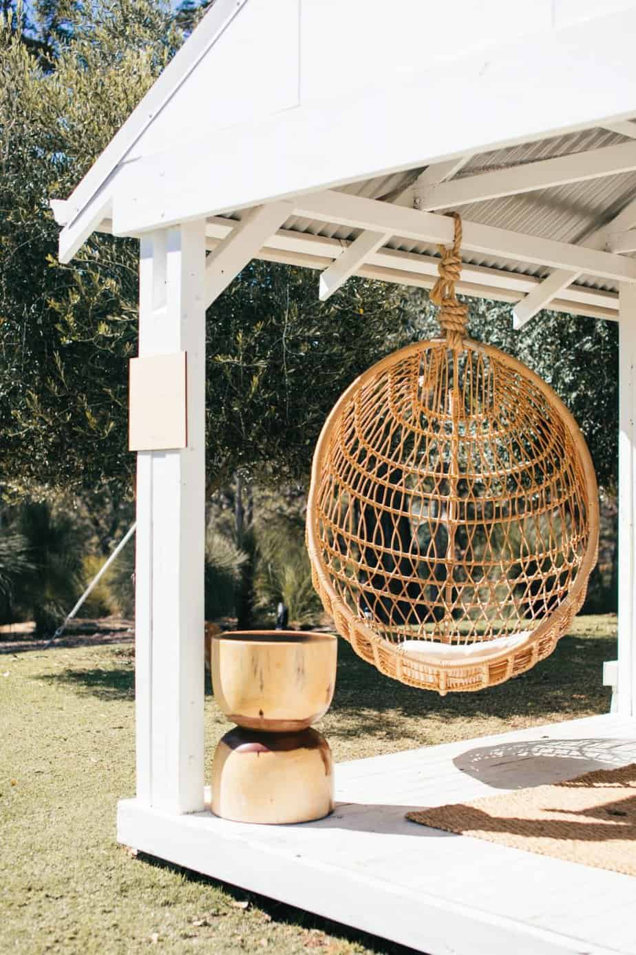 Patio hanging basket chair