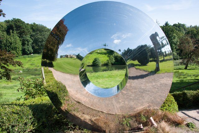 Architectural garden mirror