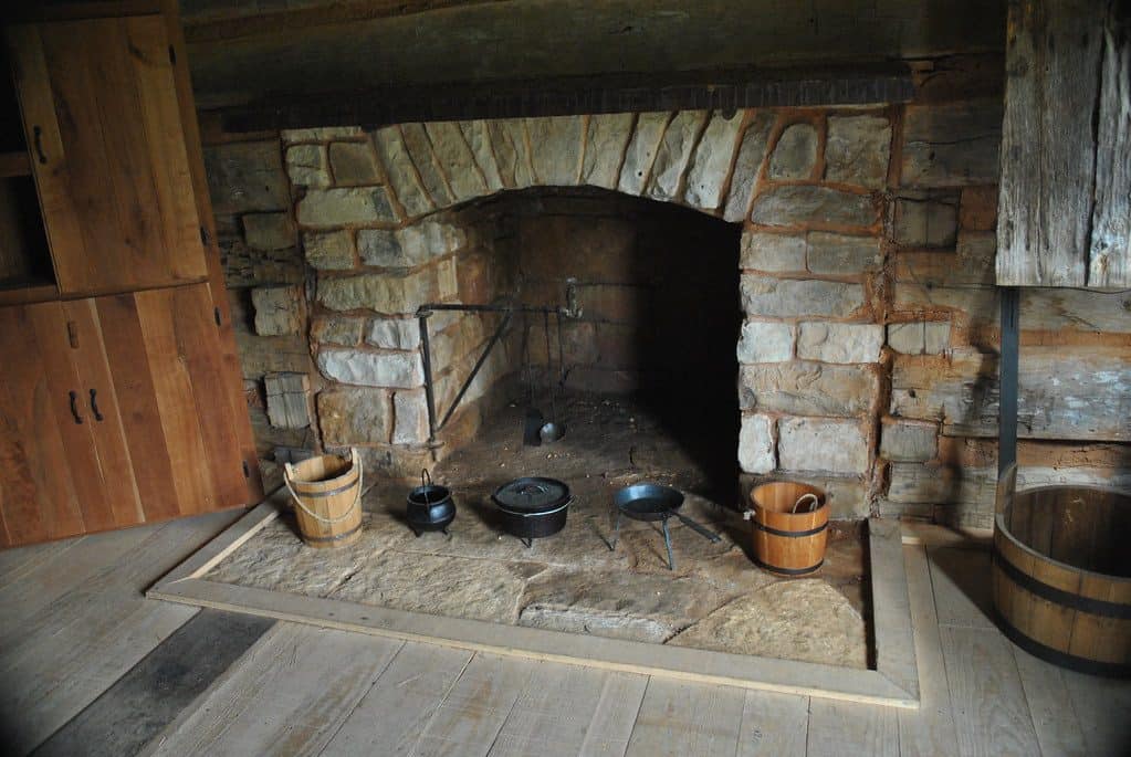 Stone fireplace