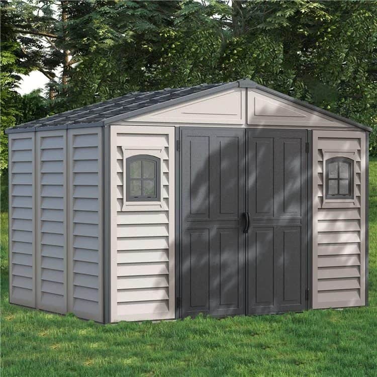 BillyOh WoodBridge II Plus 10x8ft Apex Plastic Shed with Foundation Kit