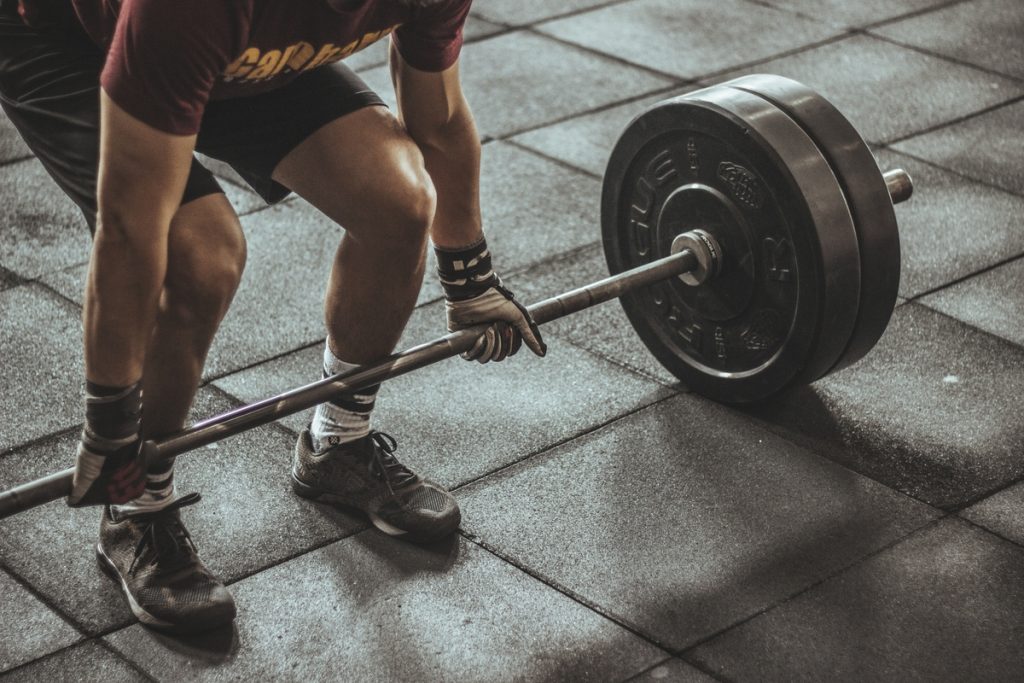 A man lifting weights