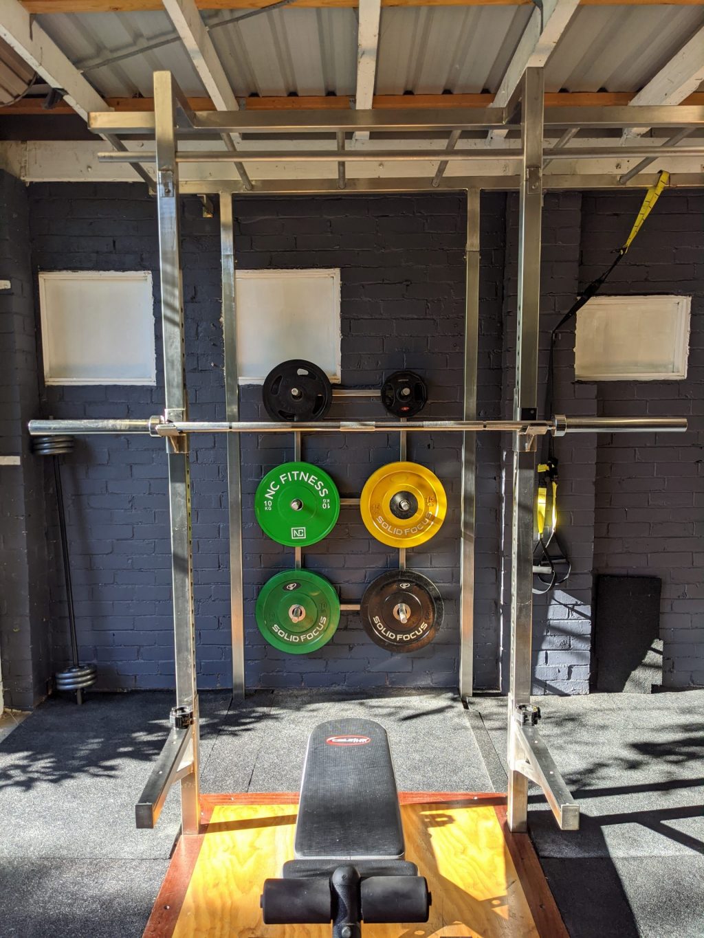 Garage gym setup