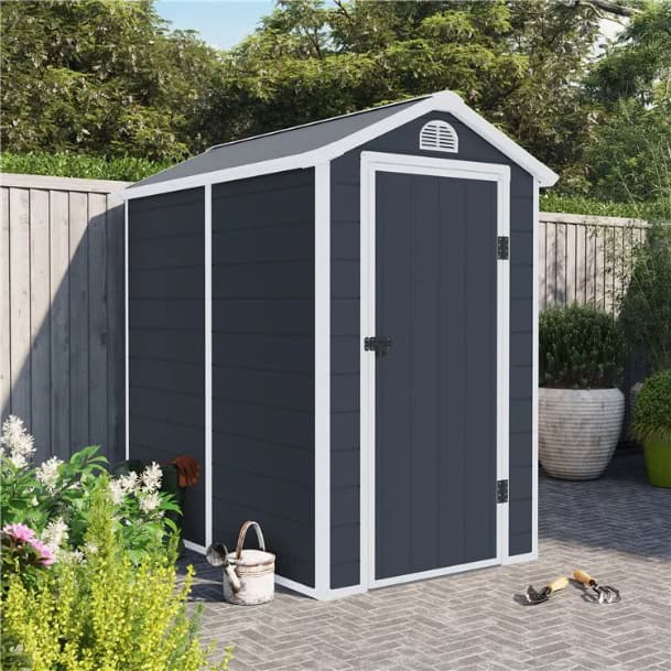 Jasmine 4x6 Plastic Apex Shed with Foundation Kit