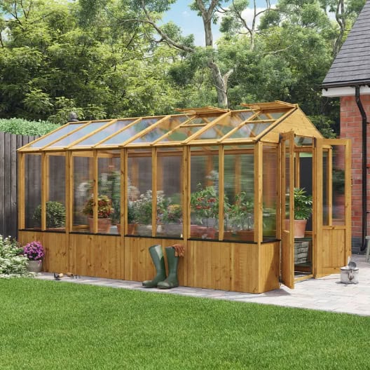 BillyOh 4000 Lincoln Wooden Polycarbonate Greenhouse with Roof Vent