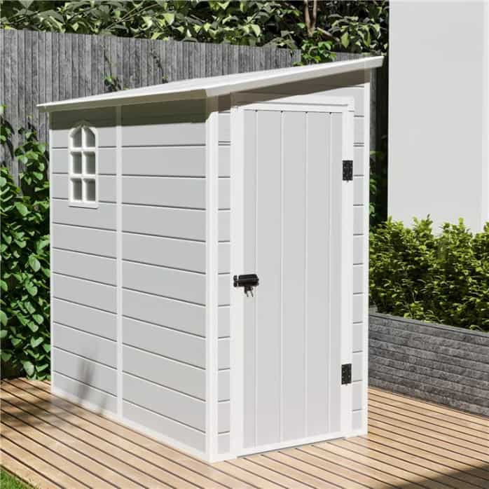 BillyOh Jasmine Lean-To Pent Plastic Shed Light Grey