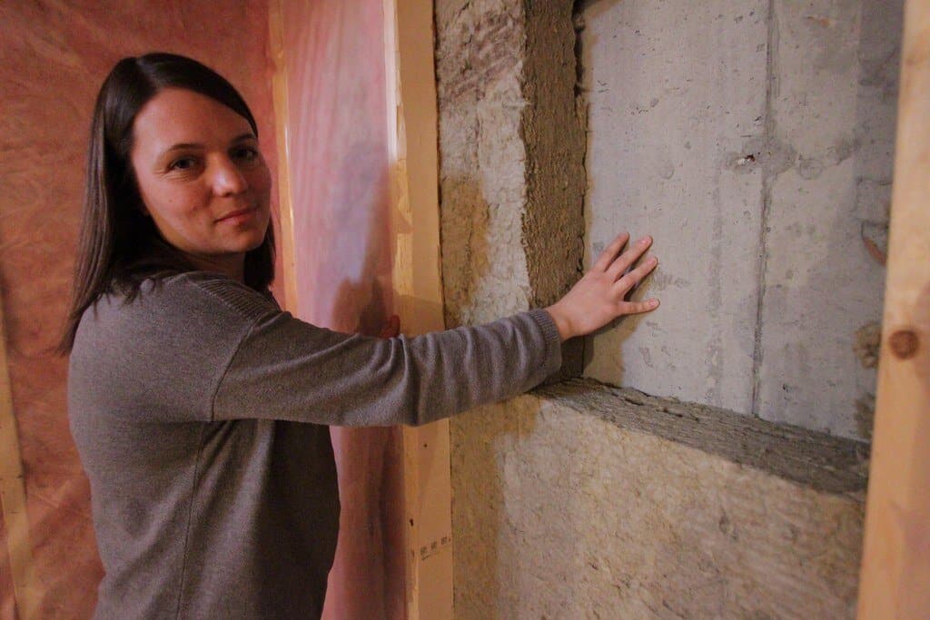 Mineral wool insulation on walls.