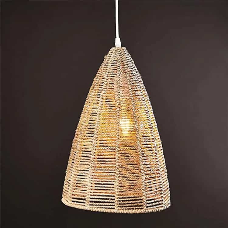 Wicker Rattan Basket Pendant Light