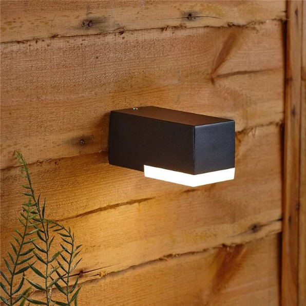 Wall lights for log shop cabin