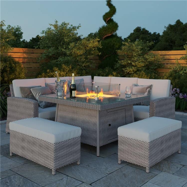 BillyOh Capri Firepit Rattan Corner Sofa Set