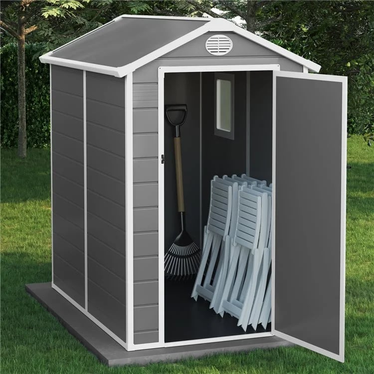 BillyOh Kingston Apex Plastic Shed Light Grey With Floor