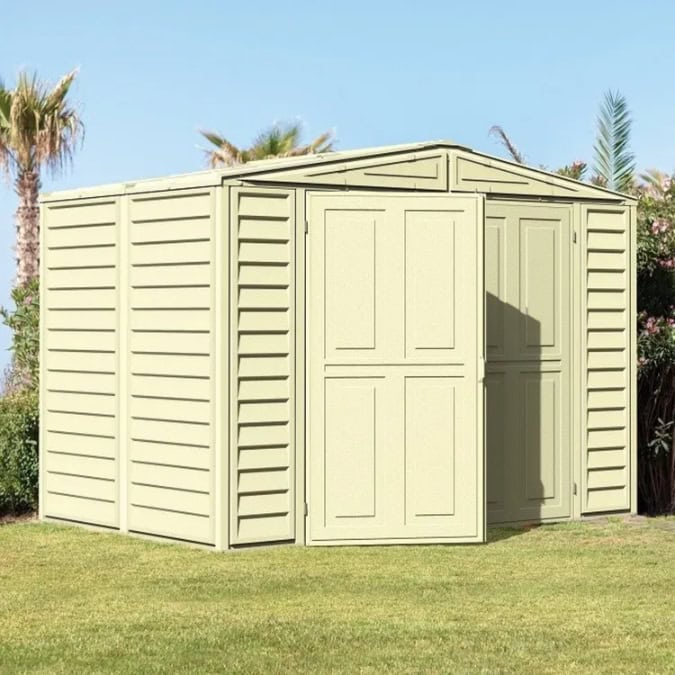 Saffron 8ftx5ft Vinyl Shed Including Foundation Kit