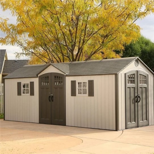 Lifetime 20ft x 8ft Heavy Duty Dual Entrance Plastic Shed