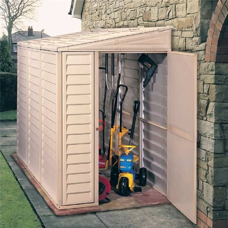 Saffron Lean-To 4ft×8ft Vinyl Shed Including Foundation Kit