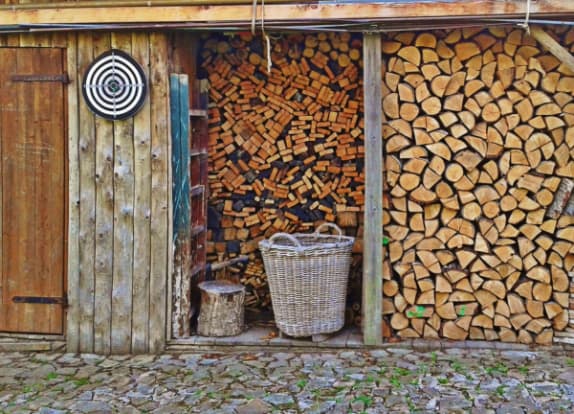 Firewood stacked