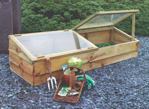 Wooden cold frame.