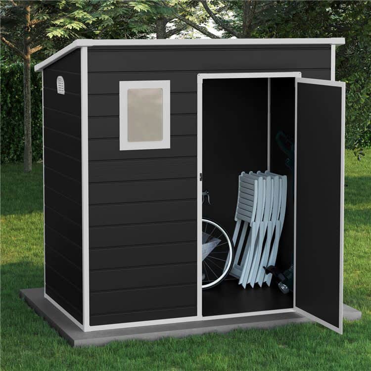 BillyOh Oxford Pent Plastic Shed Dark Grey With Floor