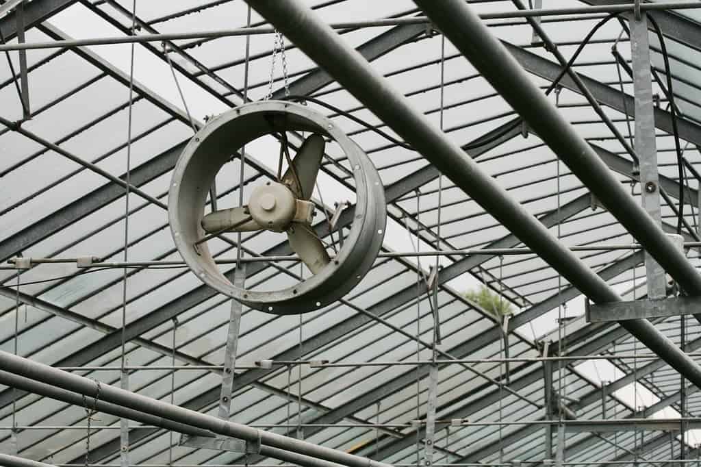 Greenhouse fan system.