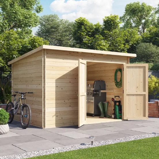 BillyOh Pent Log Cabin Windowless Heavy Duty Shed