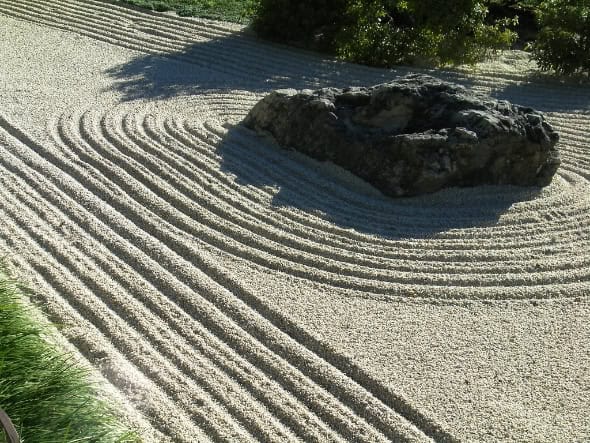 Raked rock garden.