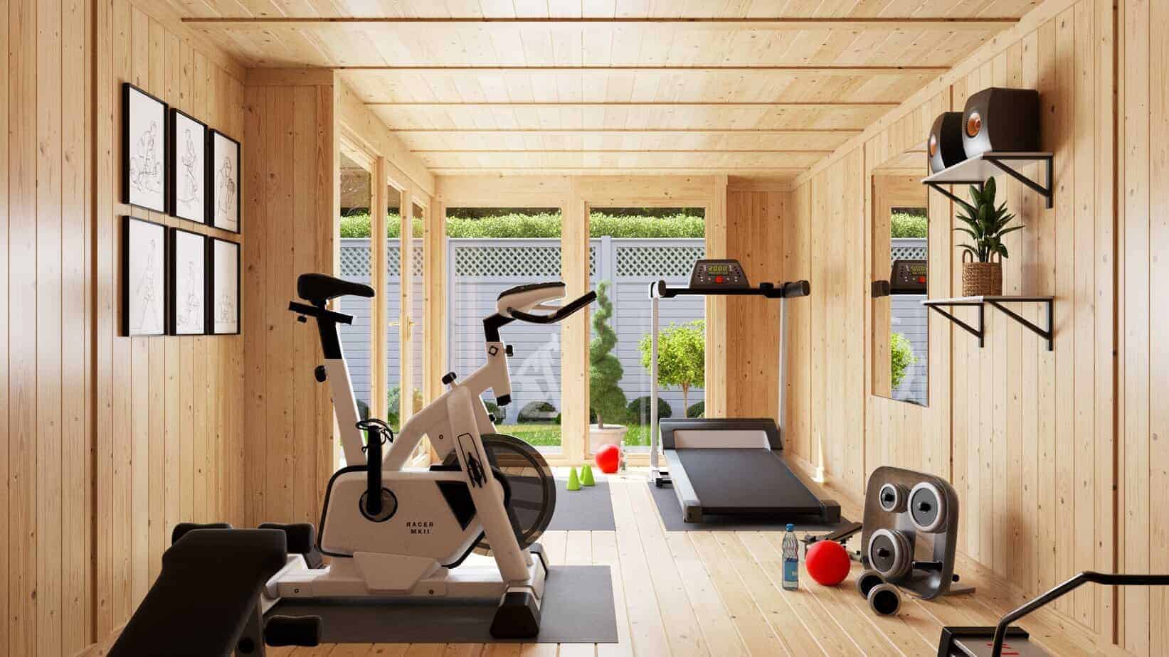 Interior shot of a fabulous garden gym room