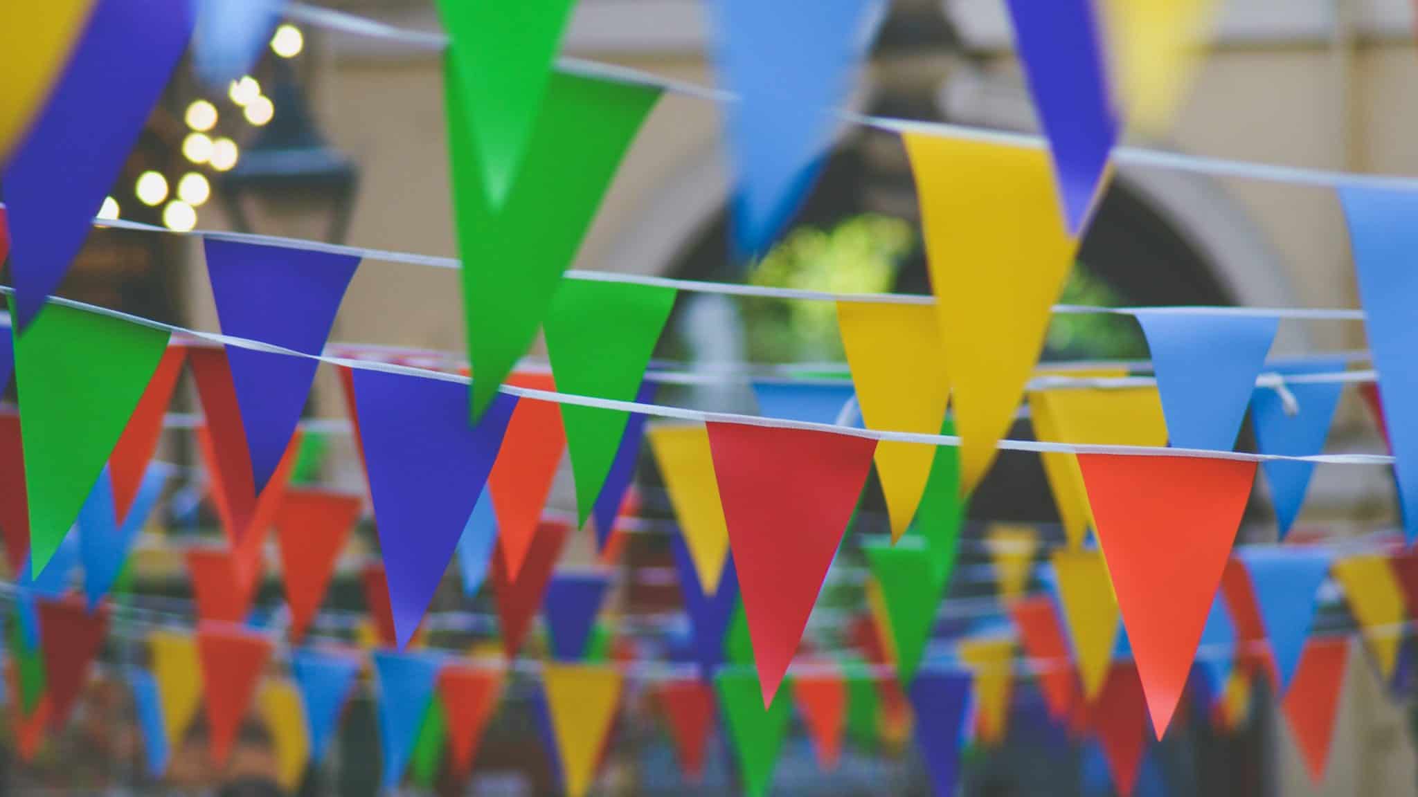 triangle multi-coloured bunting