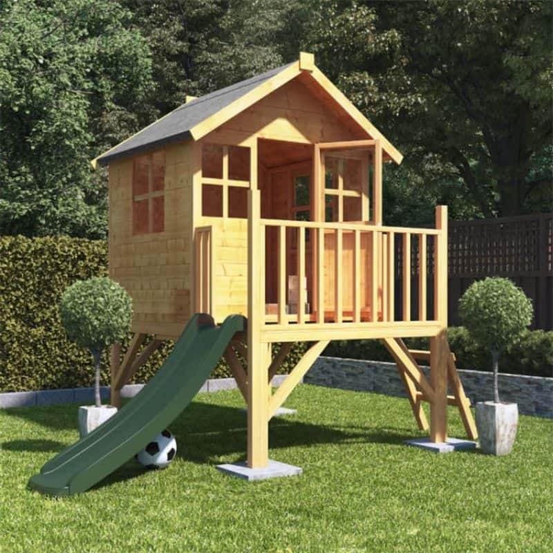 wooden playhouse off the ground