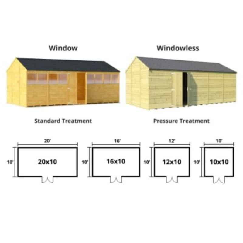 BillyOh window and windowless workshop options with floor plans