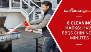 8 Cleaning Hacks for BBQs with man extinguishing BBQ